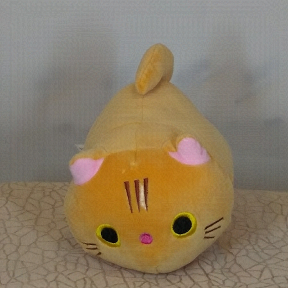 Kawaii Orange Cat Plush Toy 8" Cute Squishy Stuffed Animal NWOT